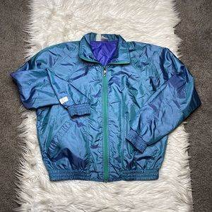 Nike vintage gray tag iridescent windbreaker bomber jacket